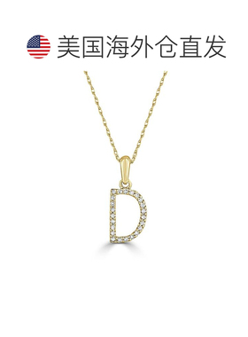 自营 sabrina14k 金和钻石初始项链 - 黄色 d 美国奥莱直发吊坠