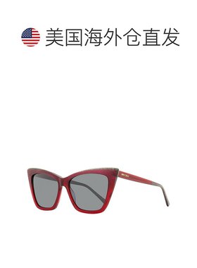 自营Jimmy Choo 女士猫眼太阳镜 Lucine DXLT4 红色闪光 55 毫米