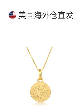 自营 max + stone14K 黄金 925 纯银莲花吊坠项链，18 英寸链 -