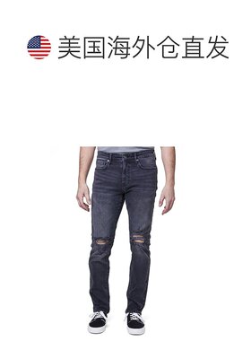 自营Lazer Jeans Men's Winsor Black Denim Cotton Stretch Dist