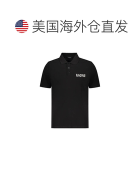 自营Balmain Cotton Polo Men's Shirt - black 美国奥莱直发