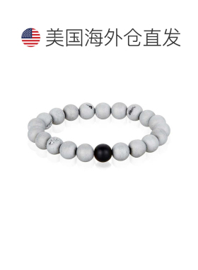 自营Crucible 洛杉矶银 Druzy 玛瑙和黑色哑光玛瑙 10 毫米天然石