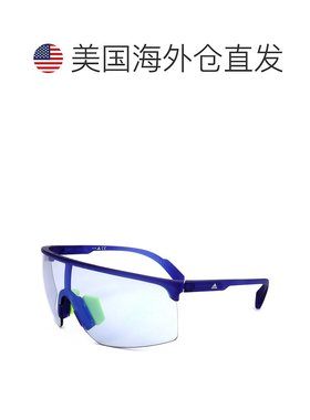 自营 adidas阿迪达斯男式99毫米哑光蓝色太阳镜-哑光蓝色 美国奥