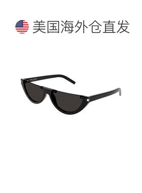 自营saint laurent圣罗兰半边椭圆太阳镜，黑色镜框和黑色镜片Sl5