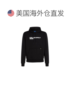 自营Karl Lagerfeld Cotton Men's Hoodie - black 美国奥莱直发