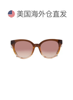 自营Longchamp Brown Gradient Round Ladies Sunglasses LO697S