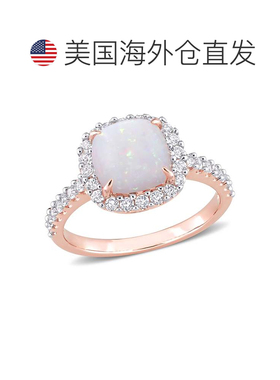 自营 mimi & max2 3/8 CT TGW 蛋白石白色托帕石时尚戒指 10K 玫
