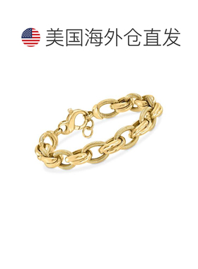 自营Ross-Simons 意大利 18kt金镀 纯银多链手链 - 7 英寸 美国奥