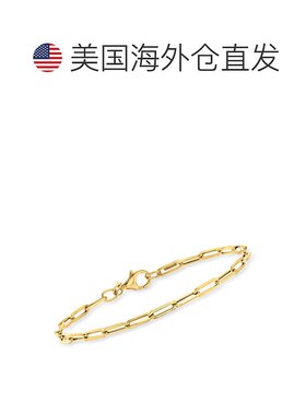 自营 Ross-Simons 意大利 14 克拉黄金回形针链式手链 - 7 英寸