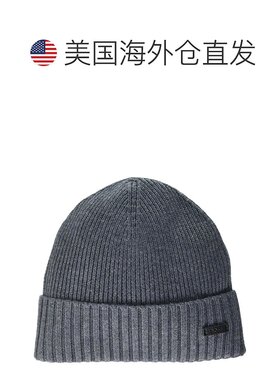 自营 Hugo Boss Men's Fati Ribbed Beanie, Grey - grey 美国奥