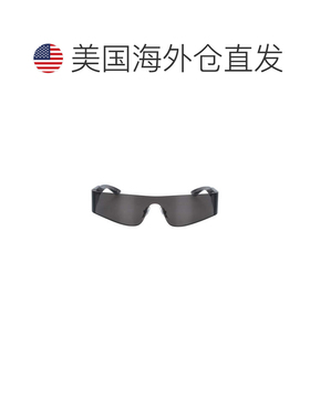 自营balenciaga连续镜片设计的环绕式黑色太阳镜-黑色 美国奥莱直