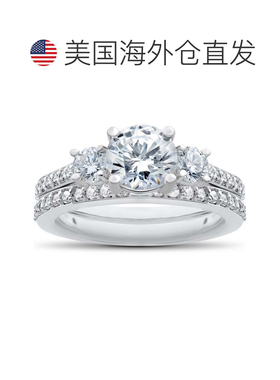 自营pompeii31 1/4 克拉 3 石实验室制造钻石订婚戒指结婚戒指 14