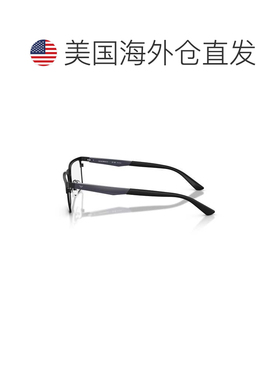 自营emporio armani0ea1183矩形哑光黑色双色镜腿金属眼镜-白色