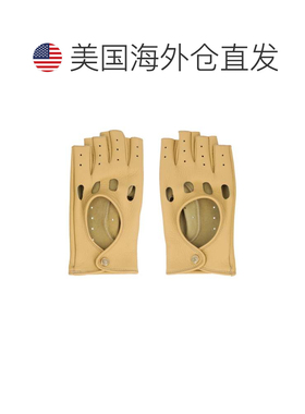 美国直邮自营valentinoVLogo签名无指手套-米黄色-金色 美国奥莱