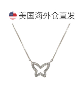 自营Suzy Levian 14K 白金 0.30cttw 钻石蝴蝶项链 - 白色 美国奥