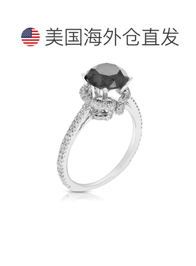 自营vir jewels2.80 克拉黑钻订婚戒指 14K 白金新娘婚礼 - 白色