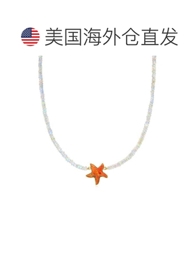 自营 Ross-Simons Opal Bead Necklace With Coral Starfish in 1