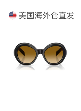 自营prada黑色PR D08SU圆形醋酸纤维太阳镜-黑色 美国奥莱直发