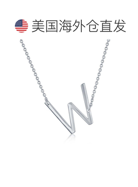 自营 simona纯银侧面初始项链 - w 美国奥莱直发配饰