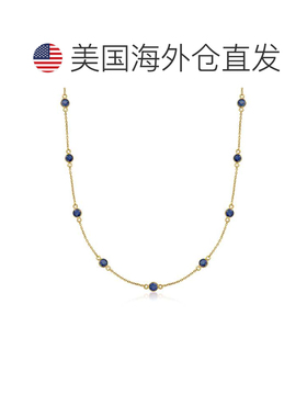 自营ross-simonsRoss Simons蓝宝石车站项链，18K金镀银，16英寸