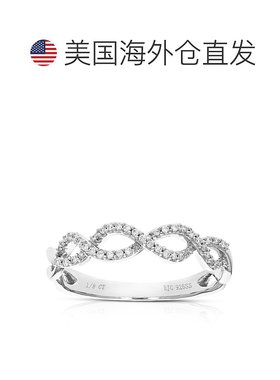自营vir jewels1/8 克拉圆形切割实验室培育钻石女式婚戒 .925 纯