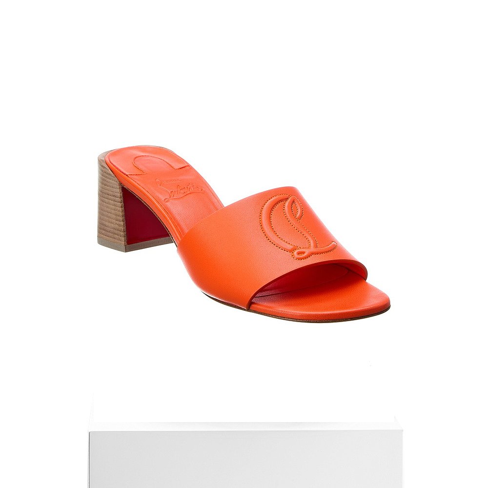 Christian Louboutin So CL 55皮革穆勒鞋-橙色【美国奥莱】-图3