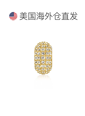 自营Ross-Simons White Topaz Bead Charm in 18kt Gold Over Ste