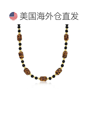 自营Ross-Simons Italian Leopard-Print Murano Glass Bead Neck