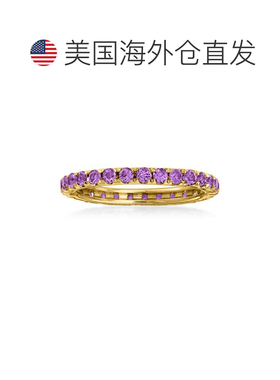 自营 Ross-Simons 14kt 黄金紫水晶永恒戒指 - 紫色 美国奥莱直发