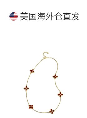 自营 savvy cie jewels18K Gold Vermeil Greeb Agate Flower Cho