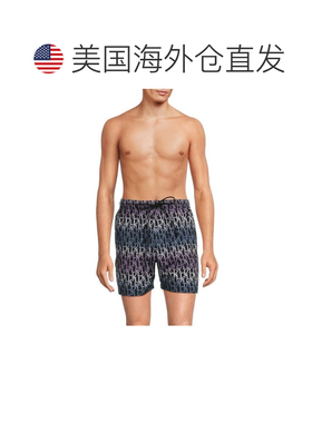 自营Men's Karl Lagerfeld Paris Swim Trunks Black Ombre Print