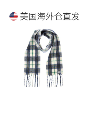 自营Burberry格子羊毛混纺围巾-蓝色 美国奥莱直发博柏利配饰