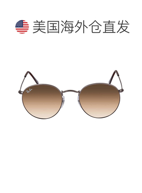 自营ray-ban雷朋圆形平面镜片浅棕色渐变圆形男女通用太阳镜RB344