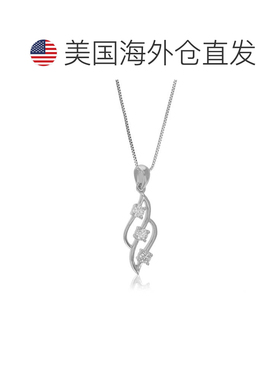 自营vir jewels1/6 克拉女士实验室培育钻石吊坠项链 0.925 纯银