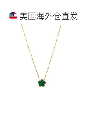 自营Adornia 防水绿色珍珠母三叶草项链金 - 绿色 美国奥莱直发