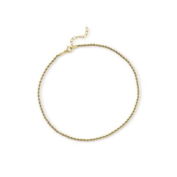 Ross-Simons Italian 1.6mm 14-section Yellow Gold Rope Chain Anklet - 9