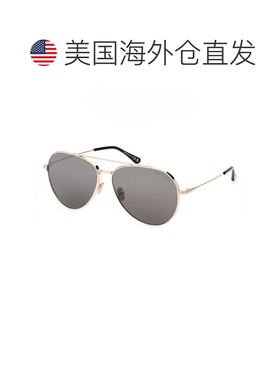 自营Tom Ford太阳镜飞行员全轮辋，闪亮的炮铜镜框和复古绿色镜片