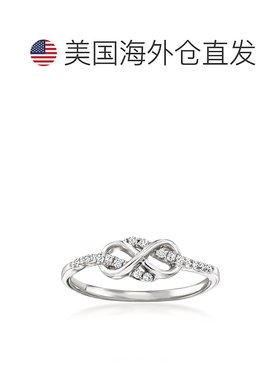 自营ross-simonsRoss Simons纯银钻石无限环戒指-白色 美国奥莱直