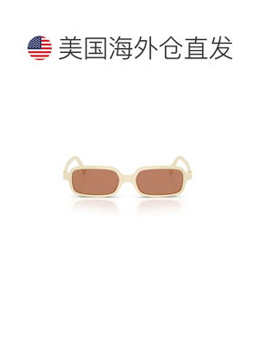 自营miu miu0mu 11zs Cream Acetate Rectangular Sunglasses - n