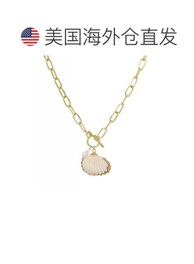 自营adornia14k Gold Plated Freshwater Pearl Shell Toggle Nec