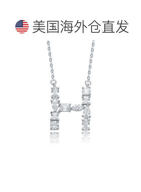 自营geneviveSterling Silver White Gold Plated with Clear Cub