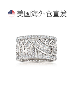 自营Ross-Simons 925 纯银 CZ 永恒戒指 - 白色 美国奥莱直发