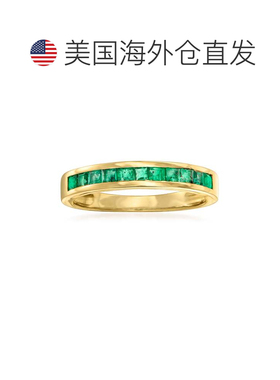 自营14 克拉黄金 Ross-Simons 祖母绿戒指 绿色 美国奥莱直发