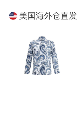 自营Etro Cotton Pattern Men's Shirt - blue 美国奥莱直发