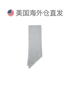 自营peserico灰色新剪羊毛混纺流苏围巾-白色 美国奥莱直发