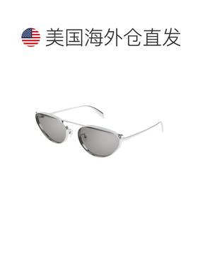 自营alexander mcqueenAM0424S 004银色/灰色，带银镜-银色 美国