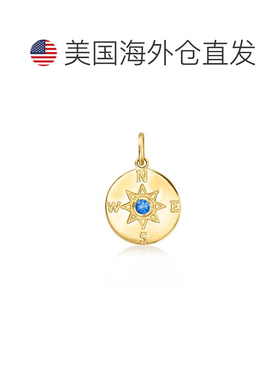 自营RS Pure by Ross-Simons Sapphire Compass Charm in 14kt Ye