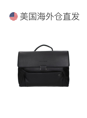 自营Piquadro Leather Business And Laptop Men's Bag - black