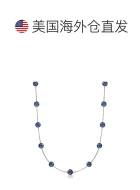 925 纯银 Ross-Simons 6-6.5 毫米黑色养殖珍珠站项链 - 30 英寸
