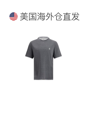 自营Brunello Cucinelli Cotton Men's T-Shirt - gray 美国奥莱